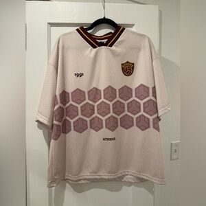 Pull&Bear Cream and Maroon Athens Jersey Size M
